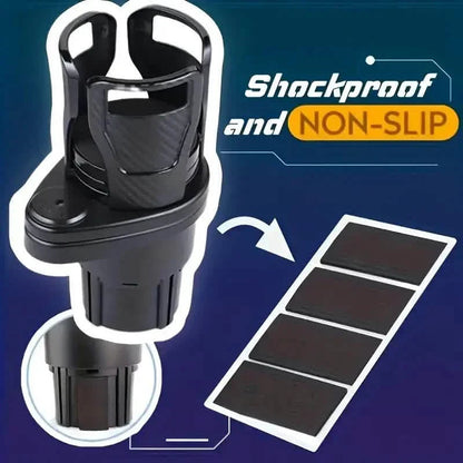 Car Adapter Adjustable Multifunctional Dual Cup Holder With Phone Holder Aromatherapy Organizer DailySale