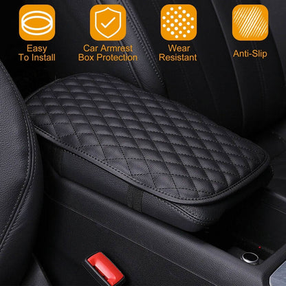 Car Armrest Pad Cover PU Leather Fit for SUV Truck Car DailySale