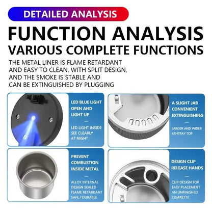 Car Ashtray Multi-functional Universal Household Portable Metal Liner Ashtray DailySale