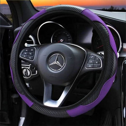 Car Auto Steering Wheel Cover Carbon Fibre Breathable Anti-slip Protector DailySale