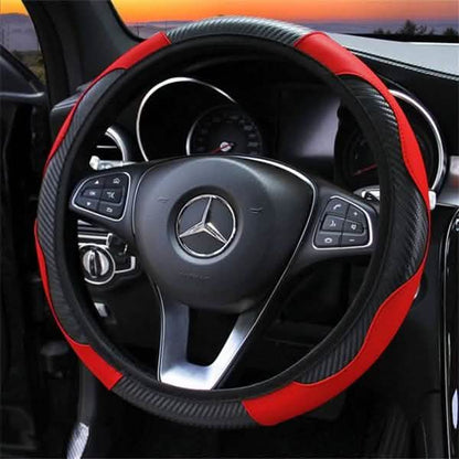 Car Auto Steering Wheel Cover Carbon Fibre Breathable Anti-slip Protector DailySale