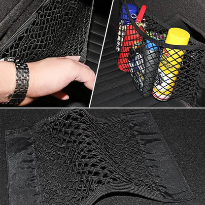 Car Back Rear Mesh Trunk Seat Elastic String Net Magic Sticker Universal Storage Bag DailySale
