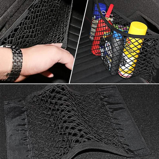 Car Back Rear Mesh Trunk Seat Elastic String Net Magic Sticker Universal Storage Bag DailySale