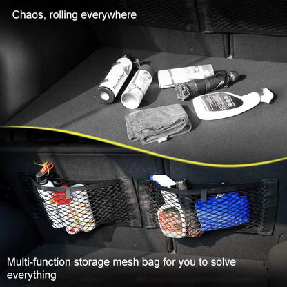 Car Back Rear Mesh Trunk Seat Elastic String Net Magic Sticker Universal Storage Bag DailySale