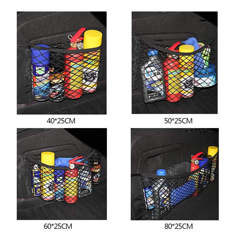 Car Back Rear Mesh Trunk Seat Elastic String Net Magic Sticker Universal Storage Bag DailySale