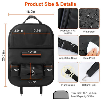 Car Back Seat Organizer with Foldable Table Tray 8 Pockets DailySale