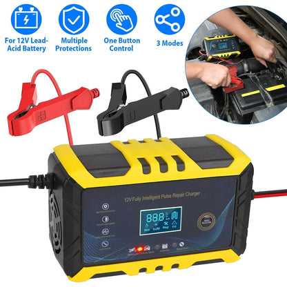 Car Battery Charger 12V/6A Smart Automatic Battery Charger Pulse Repair DailySale