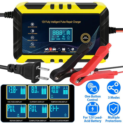 Car Battery Charger 12V/6A Smart Automatic Battery Charger Pulse Repair DailySale