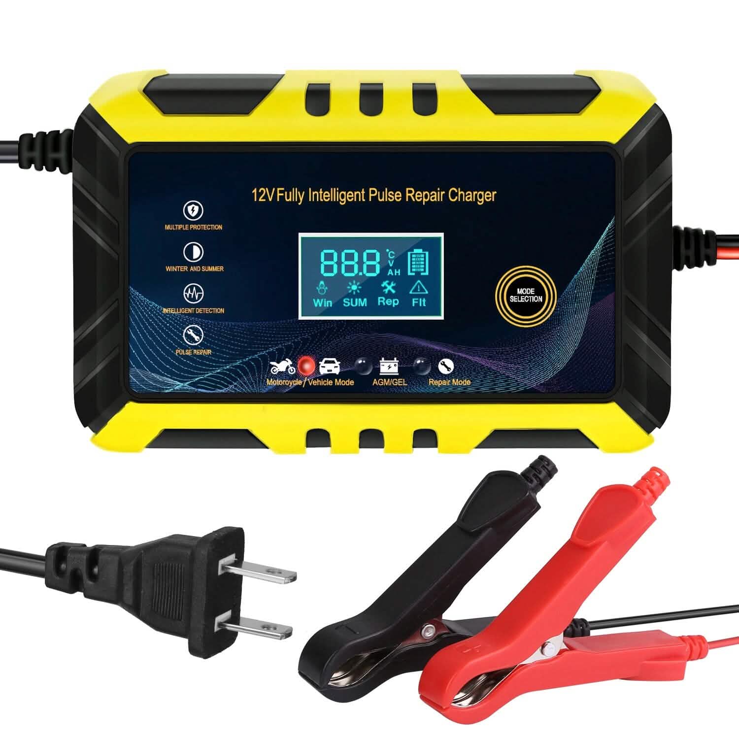 Car Battery Charger 12V/6A Smart Automatic Battery Charger Pulse Repair DailySale