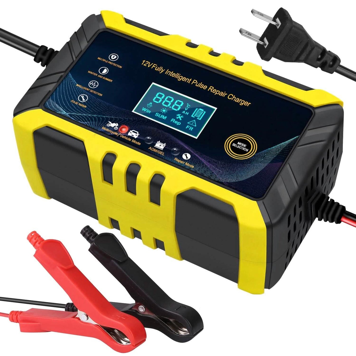 Car Battery Charger 12V/6A Smart Automatic Battery Charger Pulse Repair DailySale