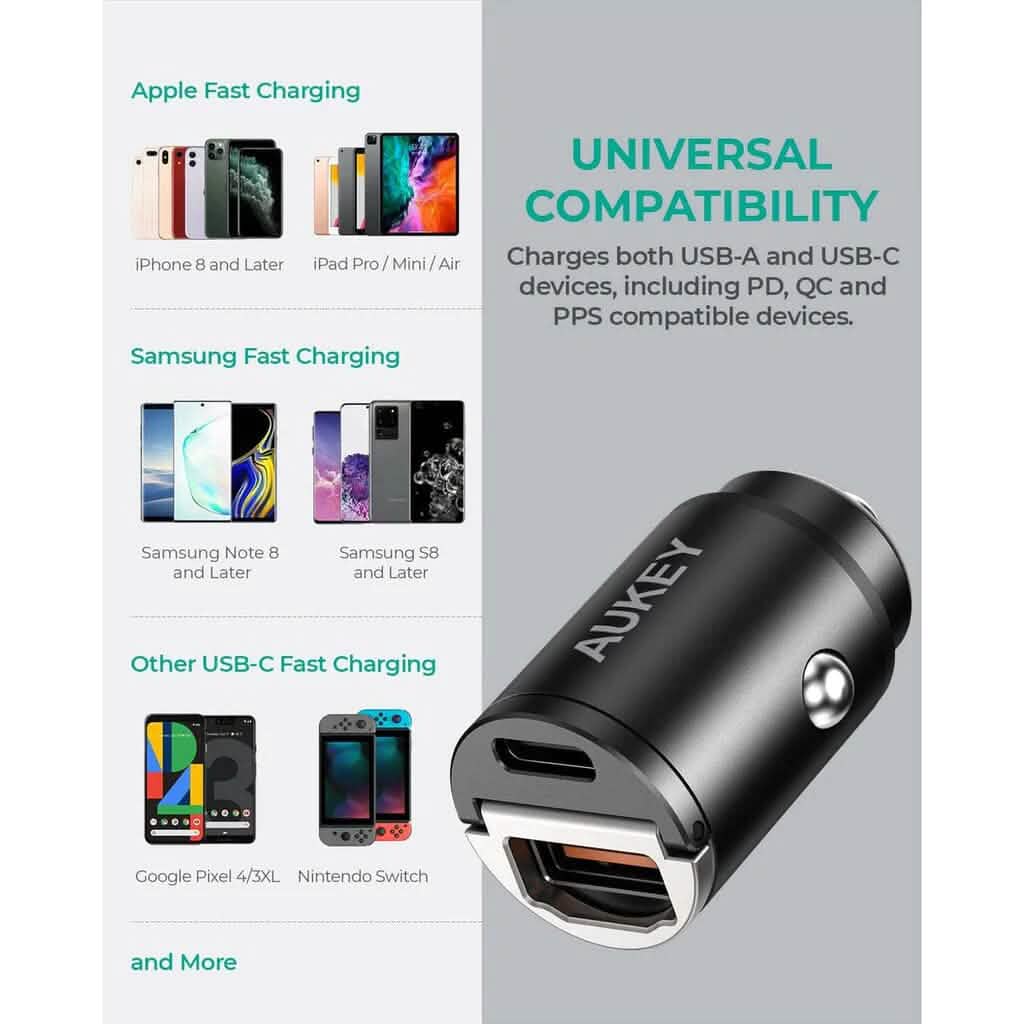 AUKEY Car Charger 30W Dual-Port DailySale