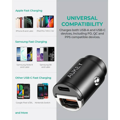 AUKEY Car Charger 30W Dual-Port DailySale