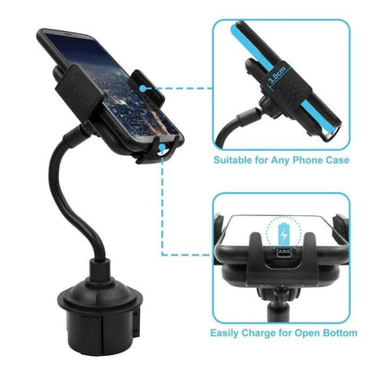 Car Cup Holder Phone Mount Adjustable Gooseneck Phone Stand DailySale