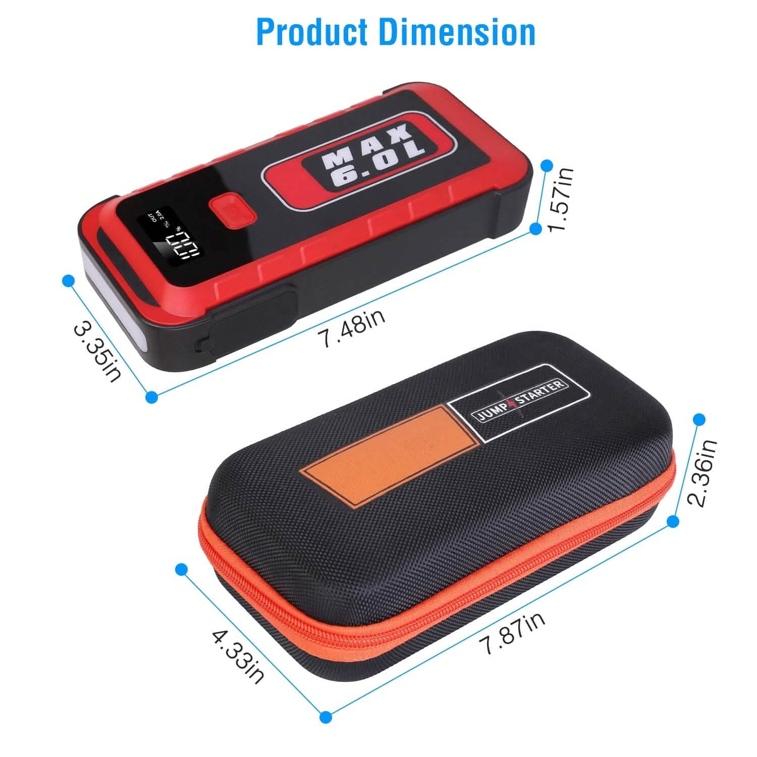 Car Jump Starter Booster 2500A Peak 25800mAh Battery Charger Power Bank DailySale