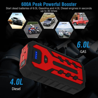 Car Jump Starter Booster with 4 Modes LED Flashlight DailySale