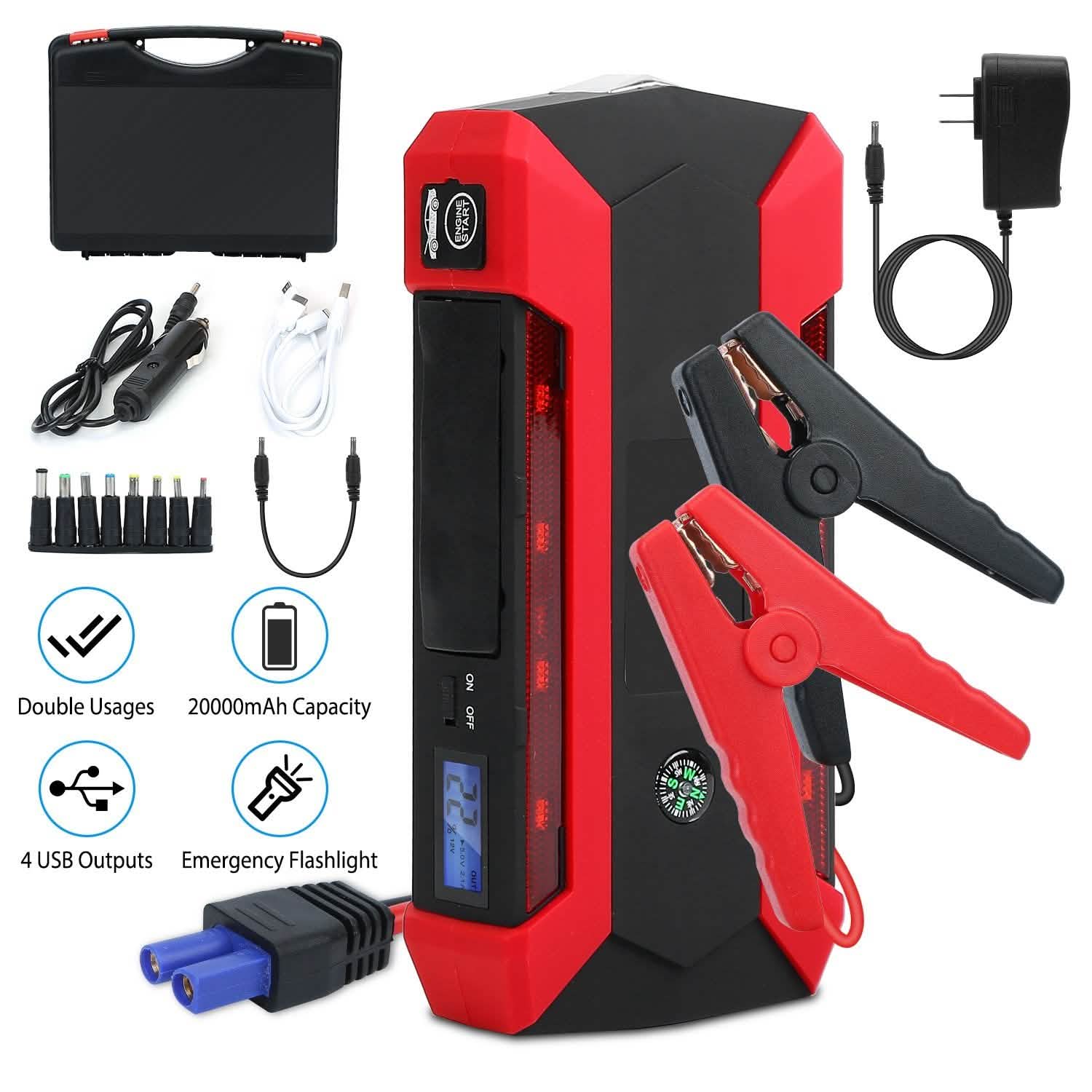 Car Jump Starter Booster with LCD Screen 4 Modes LED Flashlight DailySale