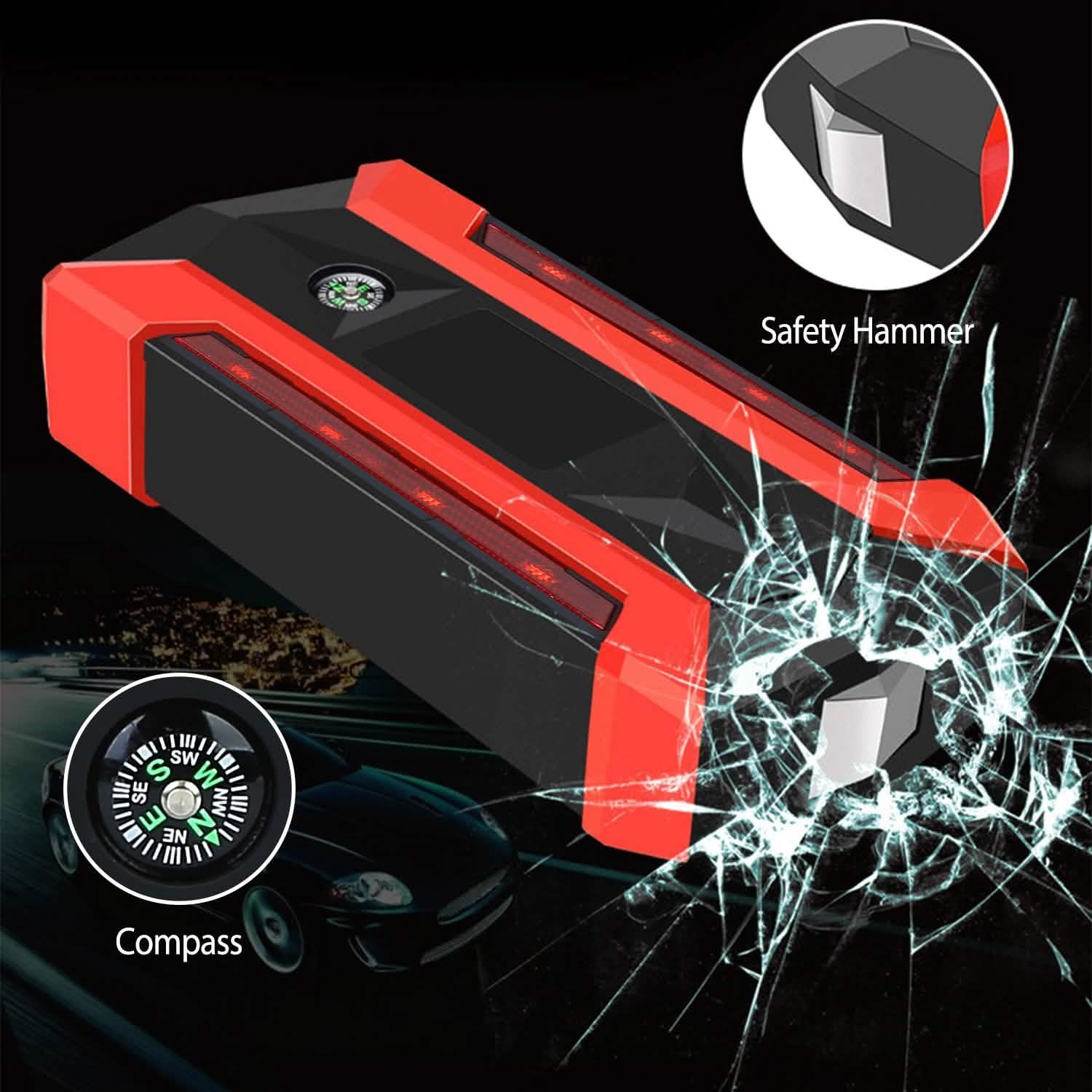 Car Jump Starter Booster with LCD Screen 4 Modes LED Flashlight DailySale