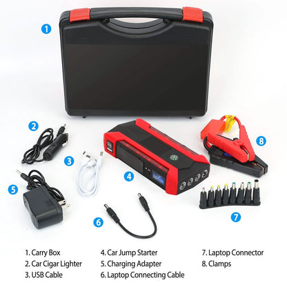 Car Jump Starter Booster with LCD Screen 4 Modes LED Flashlight DailySale