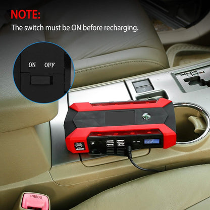 Car Jump Starter Booster with LCD Screen 4 Modes LED Flashlight DailySale