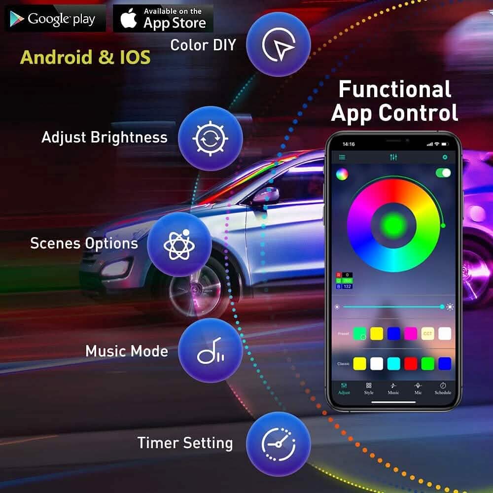 Car LED Strip Ambient Light Kit DailySale