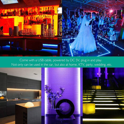 Car LED Strip Lights with Sound Active Function and Remote Controller DailySale