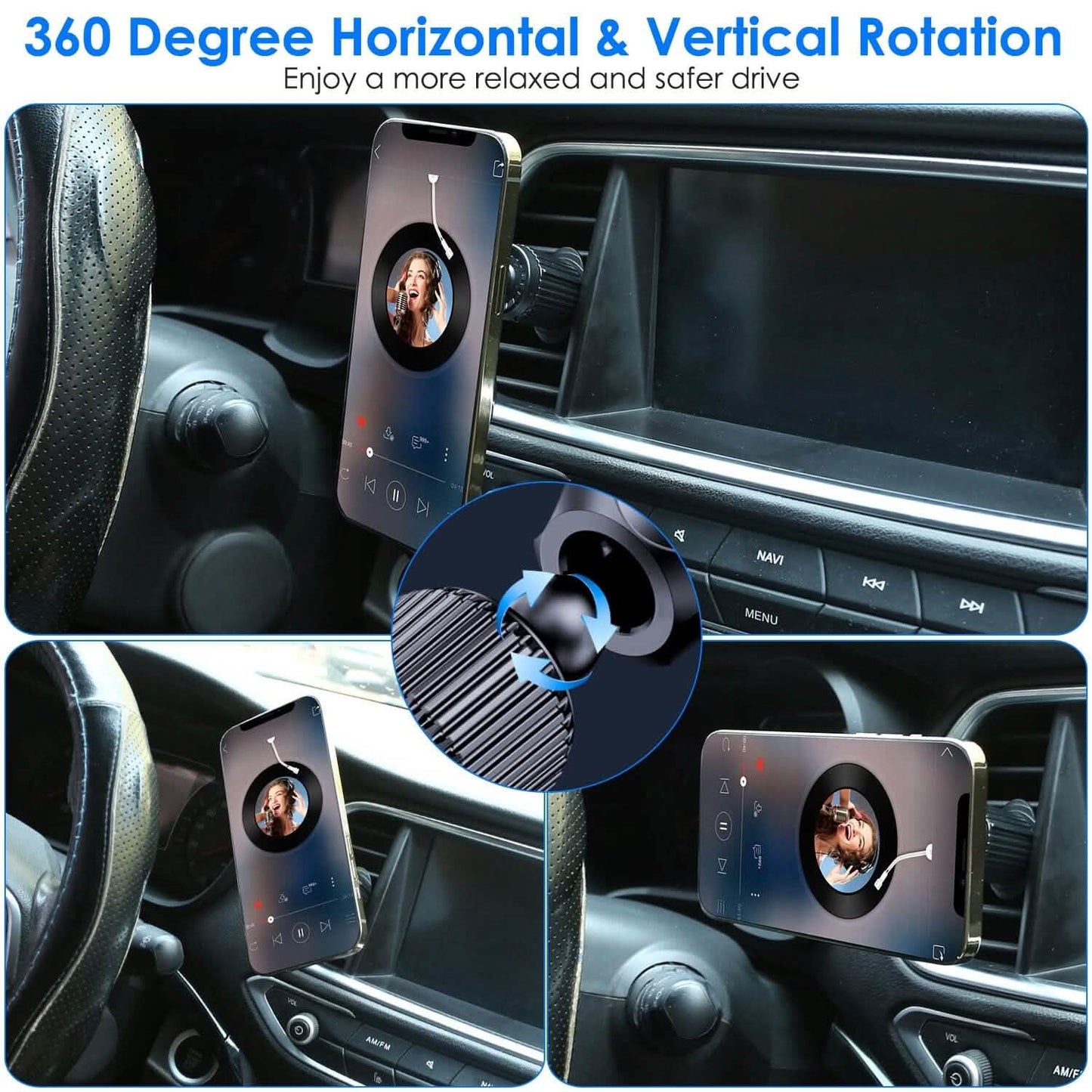 Car Mount Magnetic Phone Holder For Car 360° Rotation DailySale