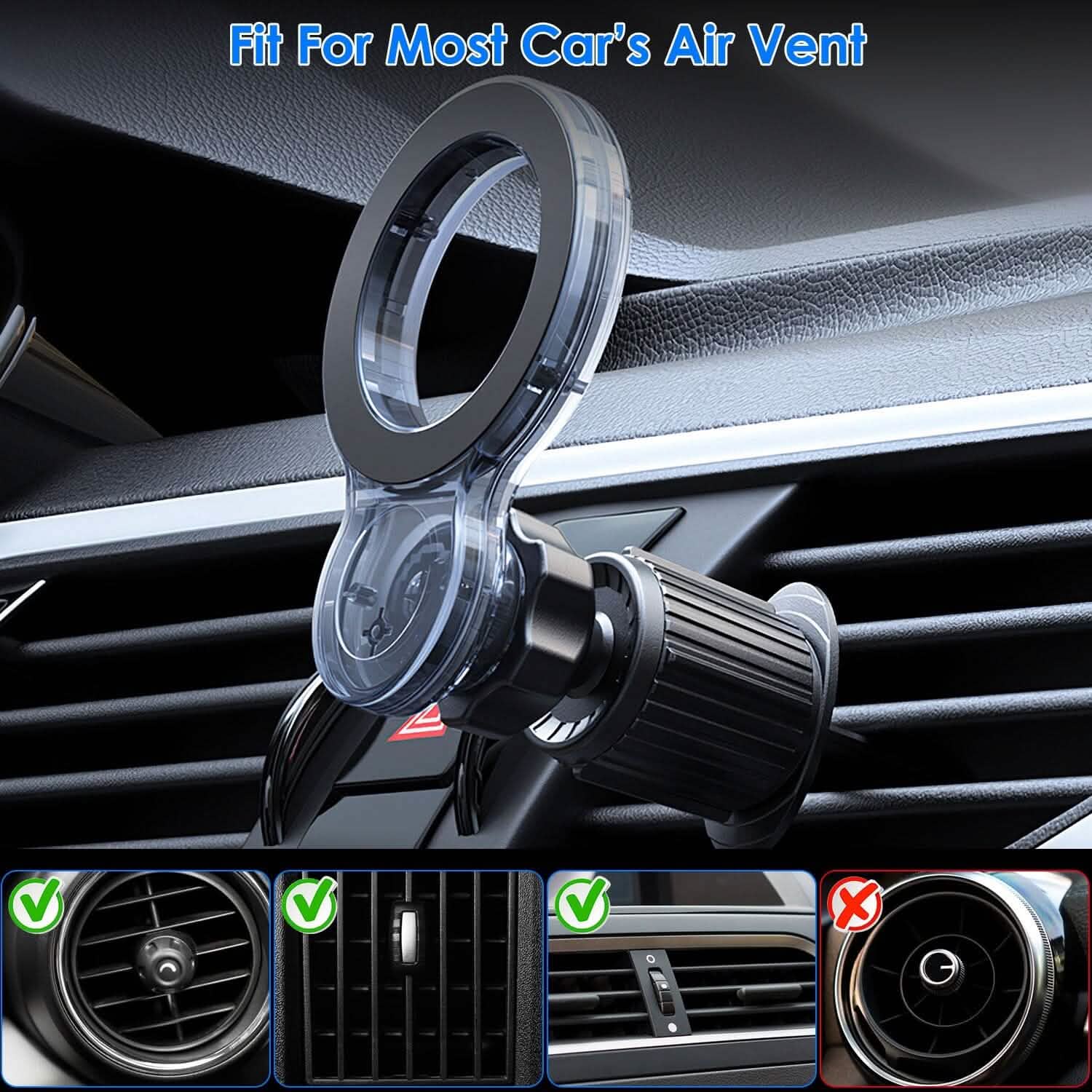Car Mount Magnetic Phone Holder For Car 360° Rotation DailySale