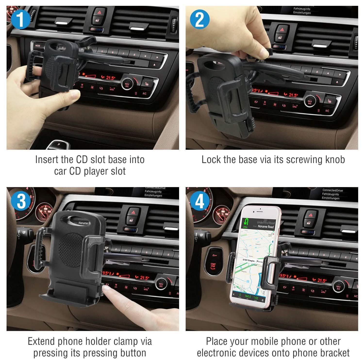 Car Phone Holder CD Slot Phone Mount 360 Rotatable DailySale