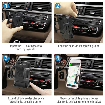 Car Phone Holder CD Slot Phone Mount 360 Rotatable DailySale