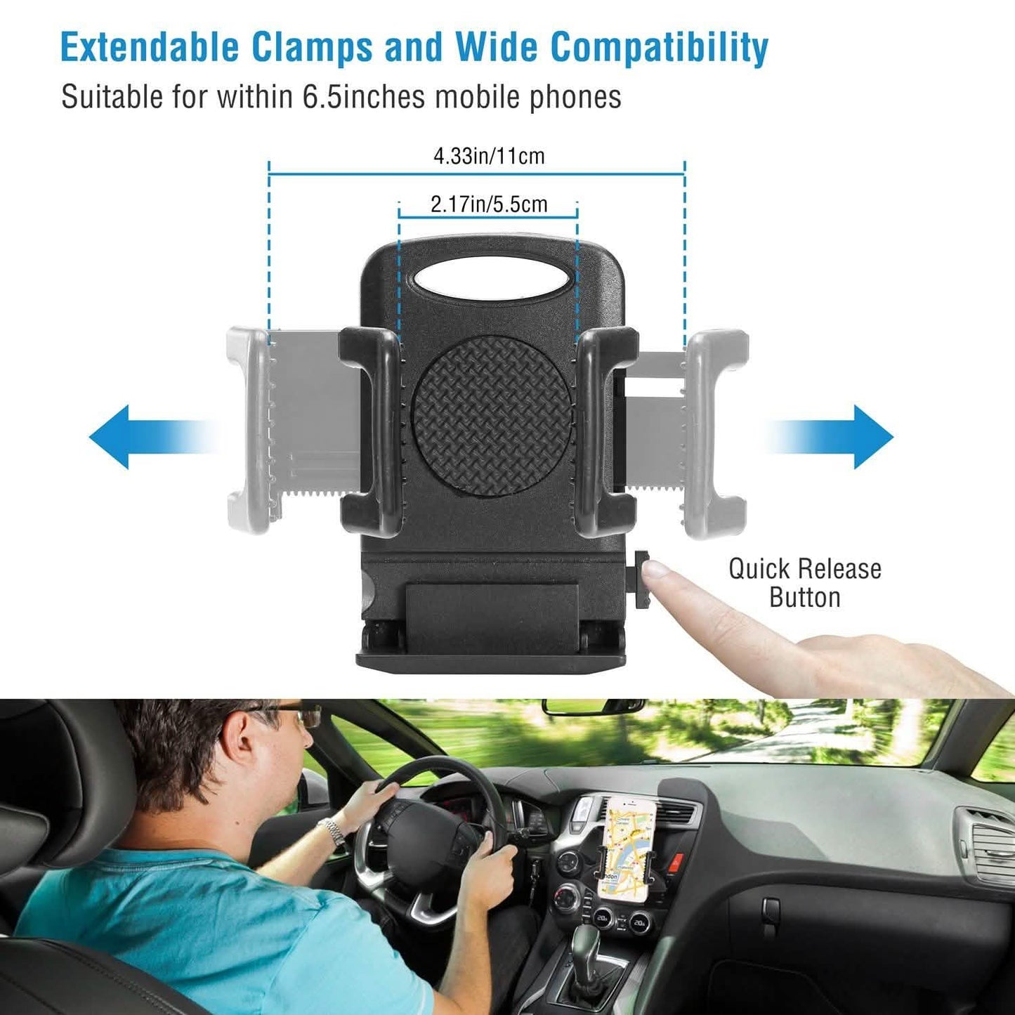 Car Phone Holder CD Slot Phone Mount 360 Rotatable DailySale