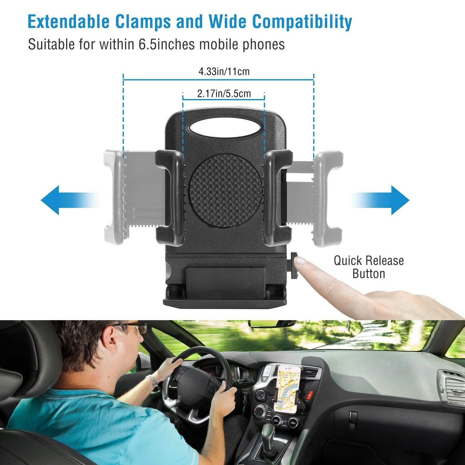 Car Phone Holder CD Slot Phone Mount 360 Rotatable DailySale