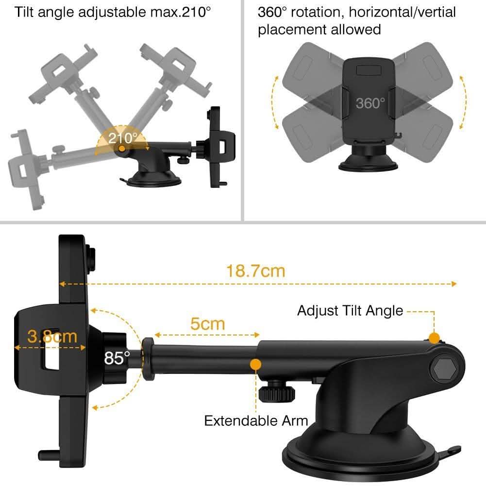 Car Phone Mount, VUP Windshield Phone Holder Car Mount DailySale