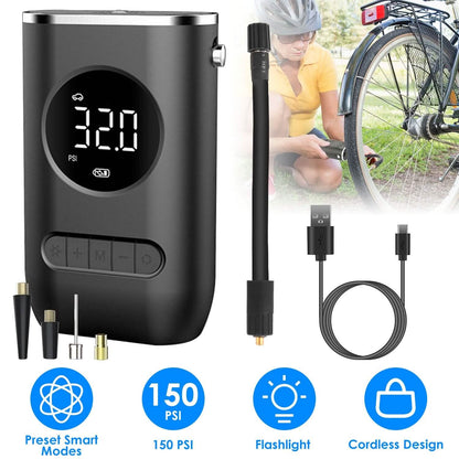 Car Tire Inflator Pump Portable 150 PSI with LED Light DailySale