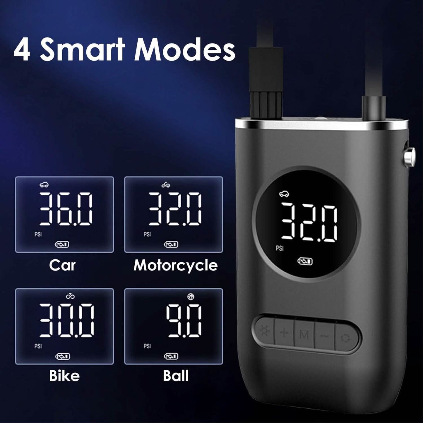 Car Tire Inflator Pump Portable 150 PSI with LED Light DailySale