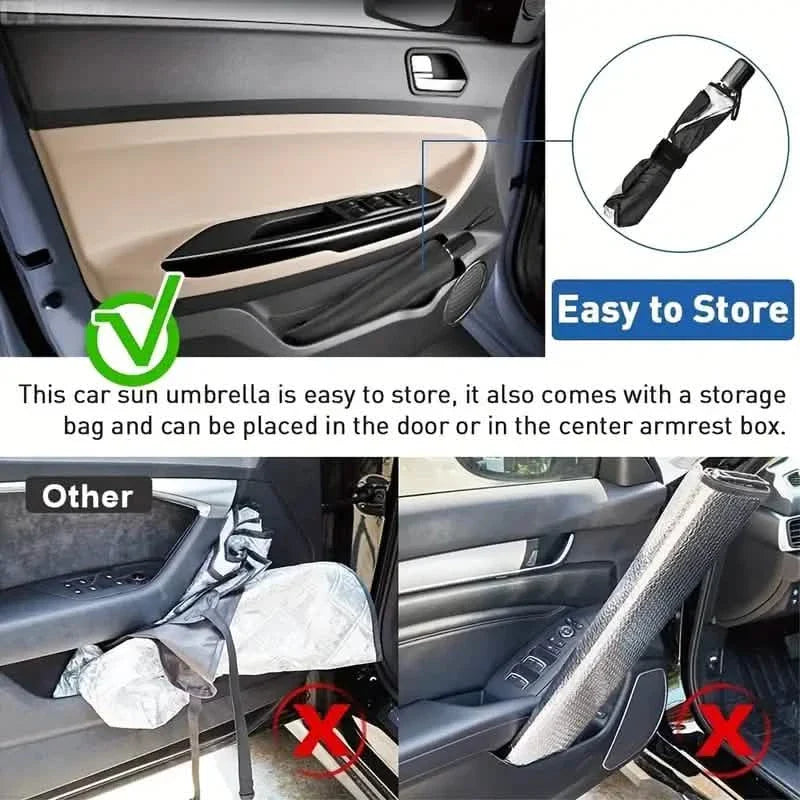 Car Windshield Sun Shade UV Rays and Heat Sun Visor Protector Foldable Reflector Umbrella DailySale