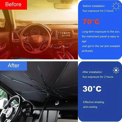 Car Windshield Sun Shade UV Rays and Heat Sun Visor Protector Foldable Reflector Umbrella DailySale