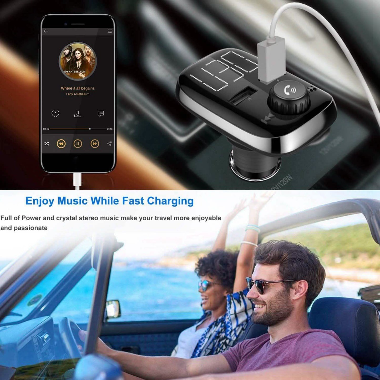 Car Wireless FM Transmitter Dual USB Charger DailySale