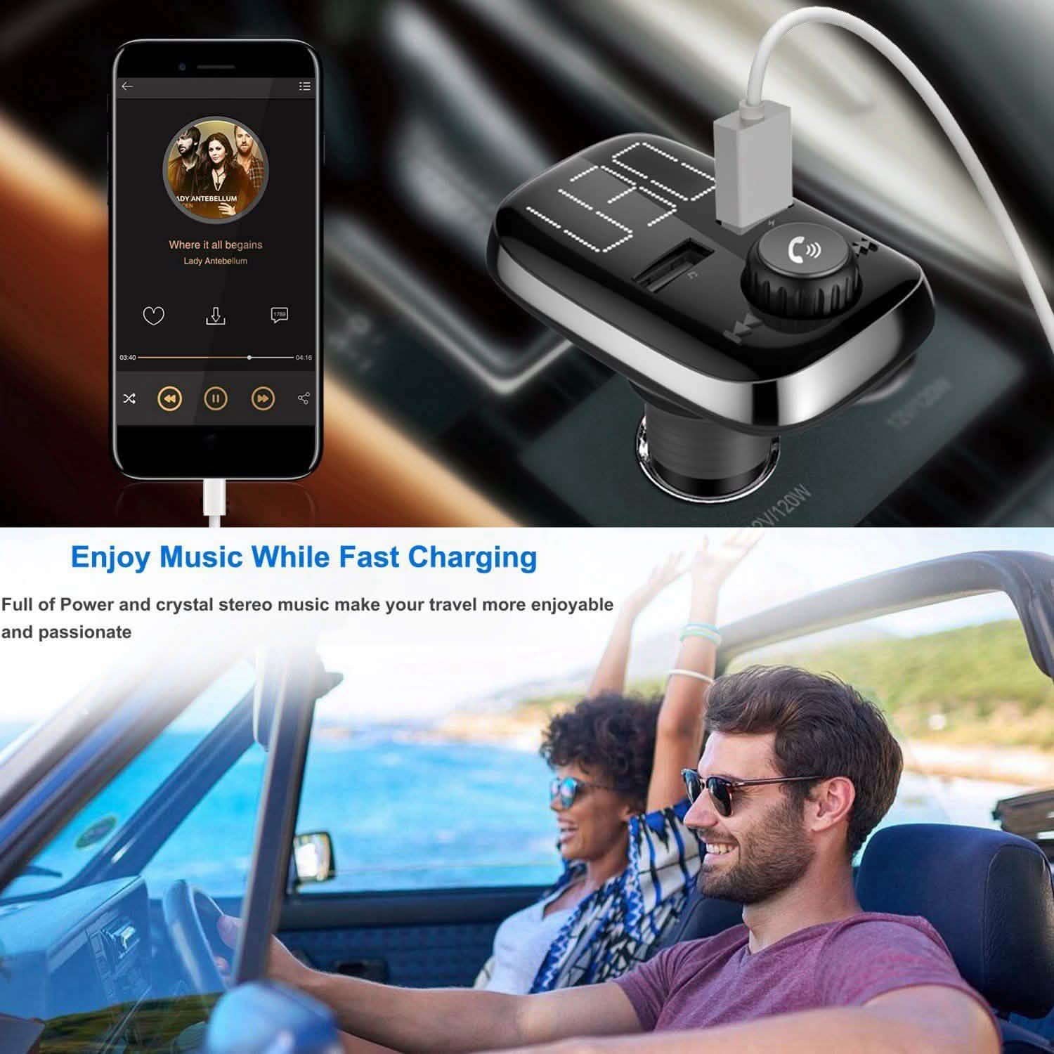 Car Wireless FM Transmitter Dual USB Charger DailySale
