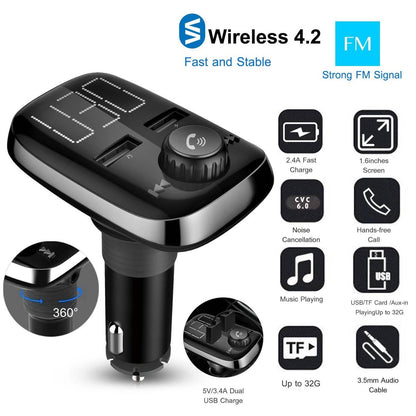Car Wireless FM Transmitter Dual USB Charger DailySale