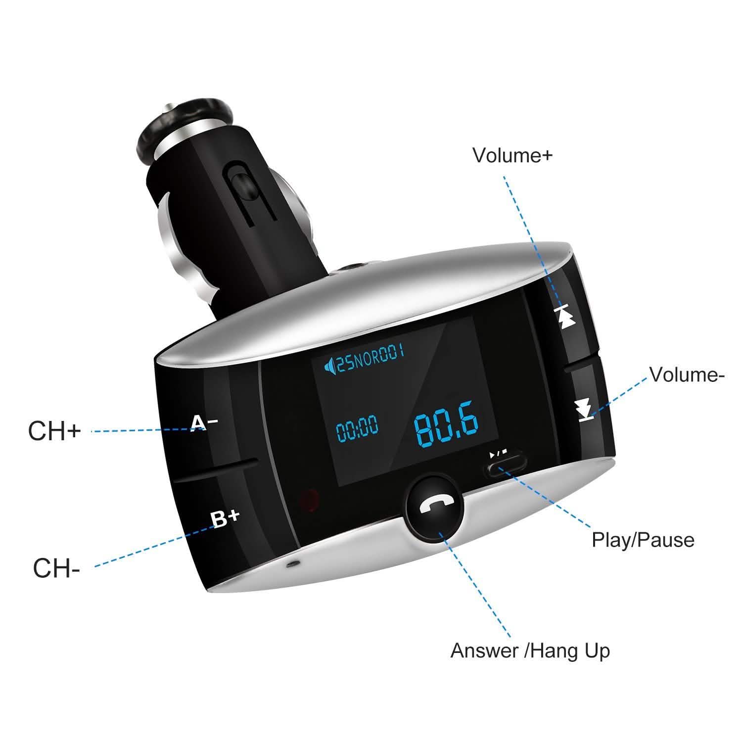 Car Wireless FM Transmitter USB Charger Hands-free Call MP3 Player DailySale