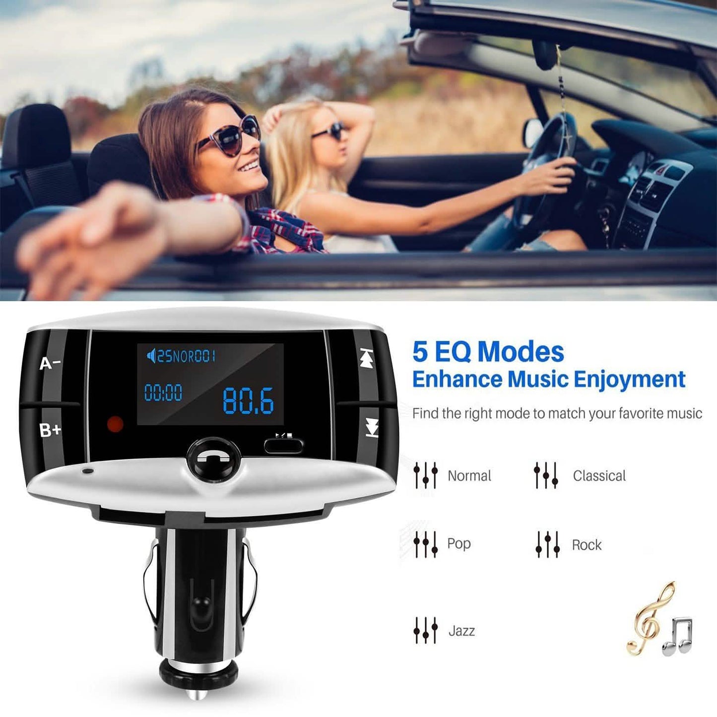 Car Wireless FM Transmitter USB Charger Hands-free Call MP3 Player DailySale