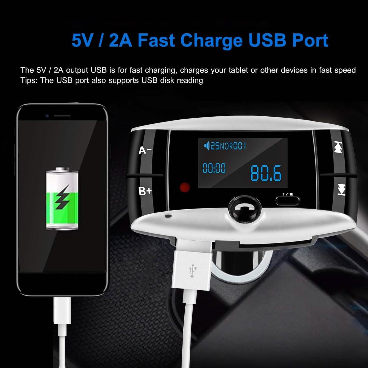 Car Wireless FM Transmitter USB Charger Hands-free Call MP3 Player DailySale