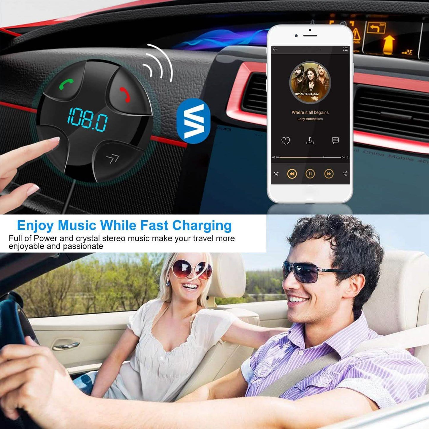 Car Wireless FM Transmitter V4 .2 Car MP3 Player DailySale