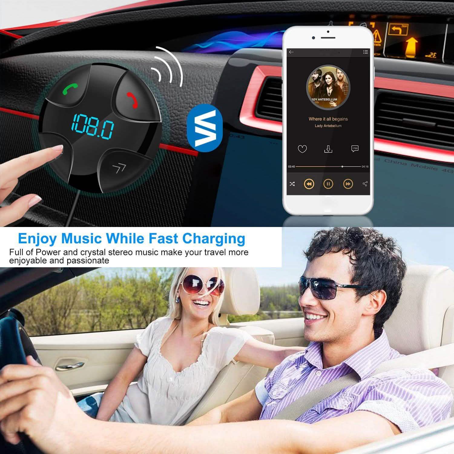 Car Wireless FM Transmitter V4 .2 Car MP3 Player DailySale
