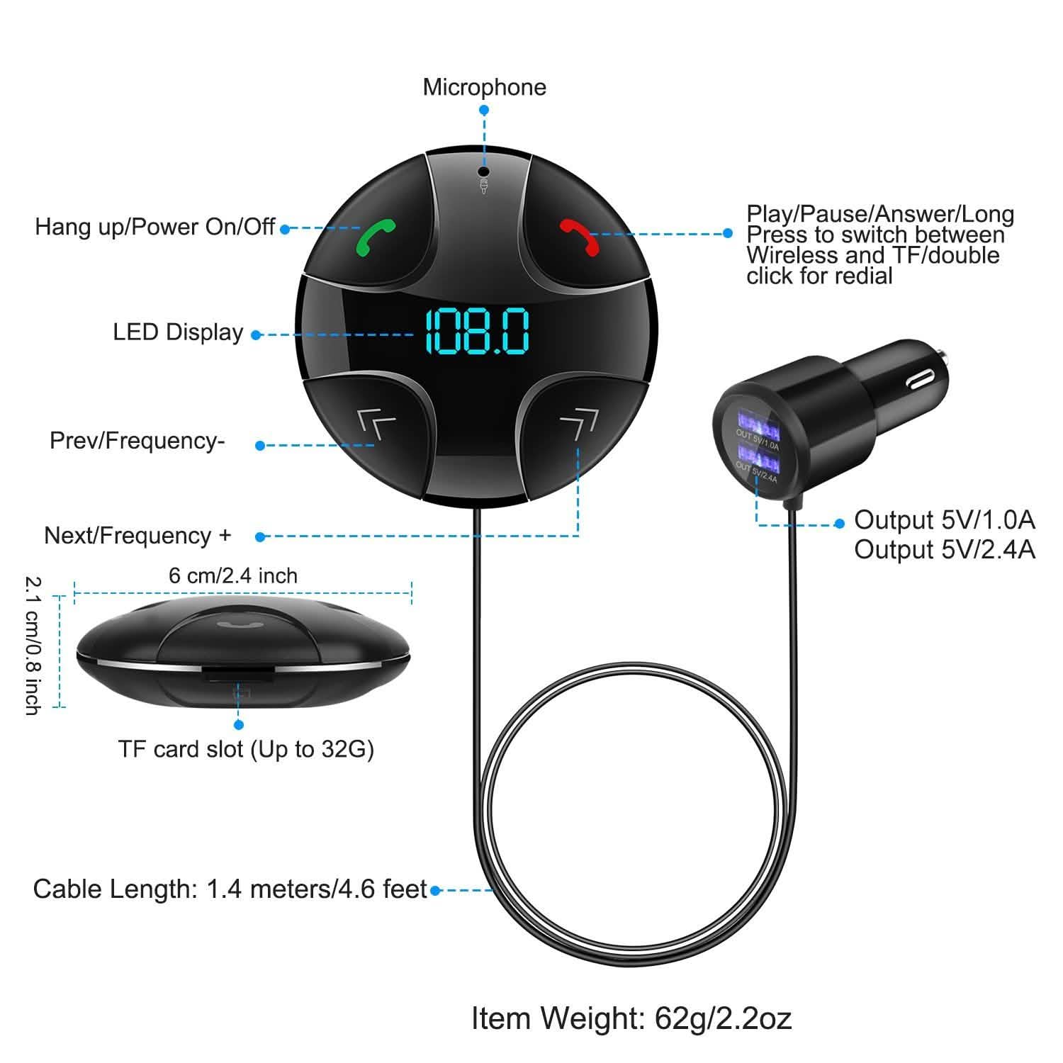 Car Wireless FM Transmitter V4 .2 Car MP3 Player DailySale