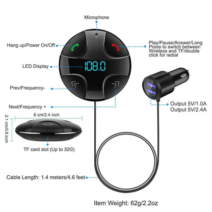 Car Wireless FM Transmitter V4 .2 Car MP3 Player DailySale