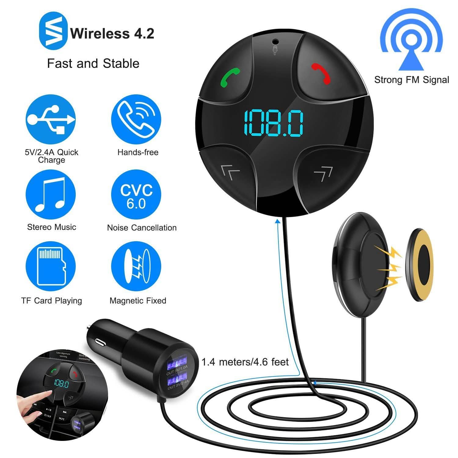 Car Wireless FM Transmitter V4 .2 Car MP3 Player DailySale