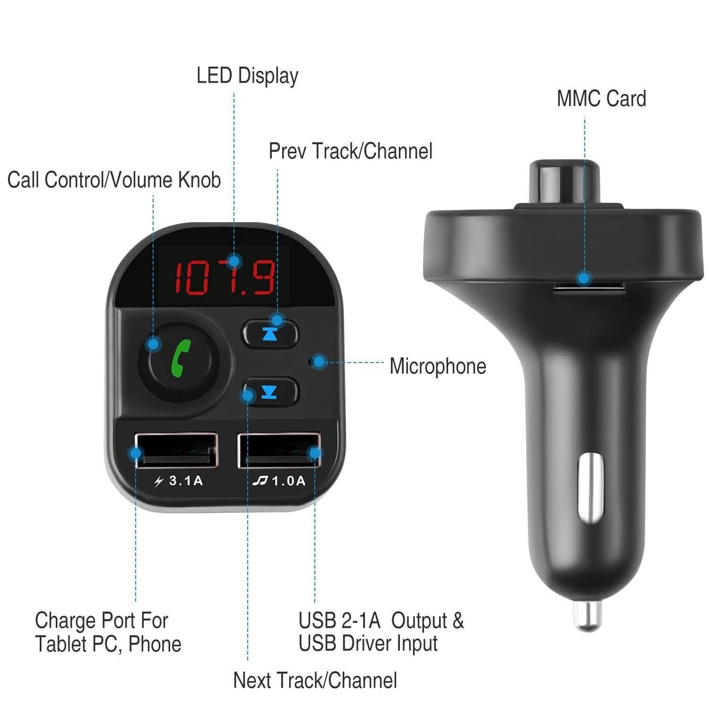 Car Wireless V5.1 FM Transmitter DailySale