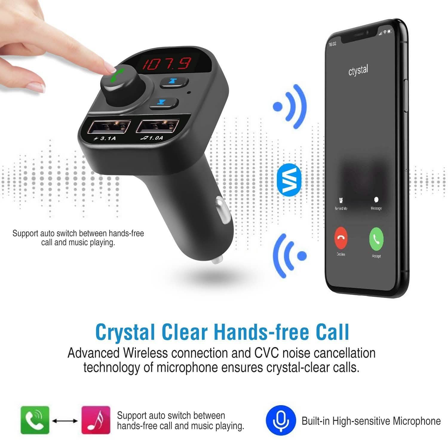 Car Wireless V5.1 FM Transmitter DailySale