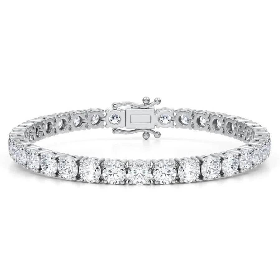 Round Lab-Grown Diamond 17.00 Carat 7" Tennis Bracelet in 14K White Gold D VS DailySale